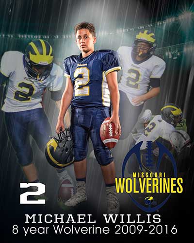 Class of 2021 of Park Hill High School Michael Willis former player for the Missouri Wolverines Youth Football Club in Kansas City Missouri