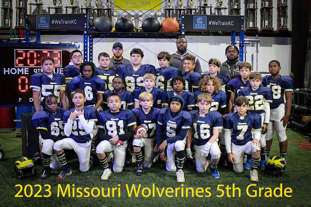 5th Grade Tackle Football for the Missouri Wolverines Youth Tackle and Flag Football Club in Kansas City Missouri