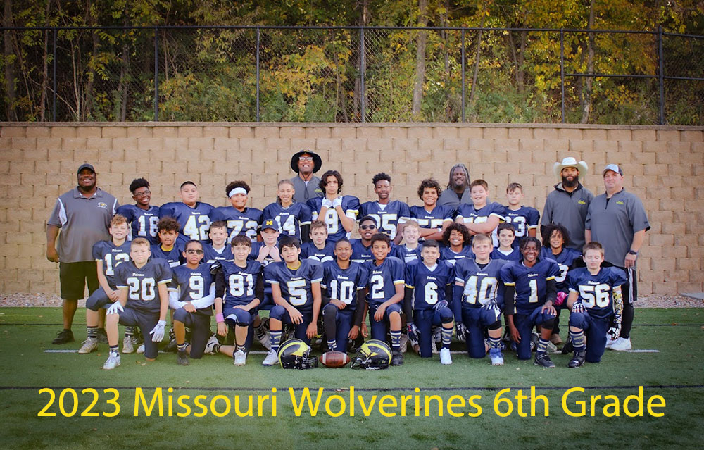 6th Grade Tackle Football for the Missouri Wolverines Youth Tackle and Flag Football Club in Kansas City Missouri