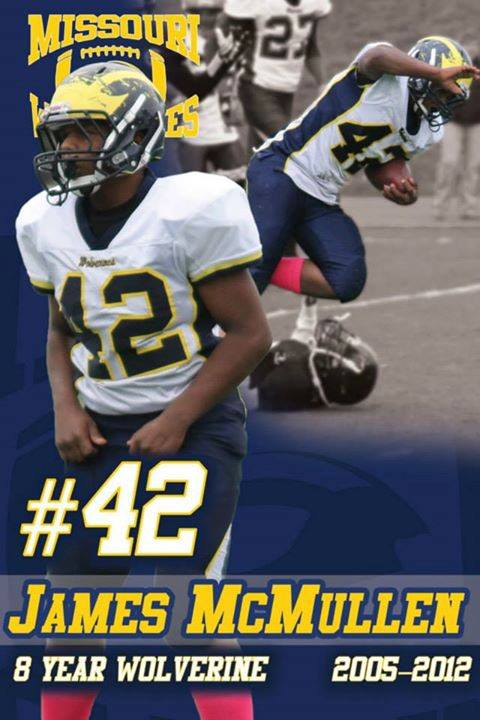 Class of 2017 of All-Time Football Team James McMullen Jr. former player for the Missouri Wolverines Youth Football Club in Kansas City Missouri