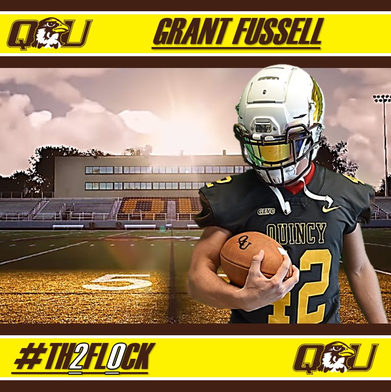 Class of 2020 of Quincy University Grant Fussell former player for the Missouri Wolverines Youth Football Club in Kansas City Missouri