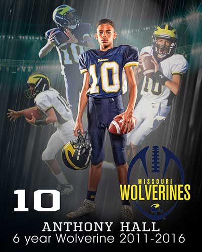 Class of 2021 of All-Time Football Team Anthony Hall former player for the Missouri Wolverines Youth Football Club in Kansas City Missouri