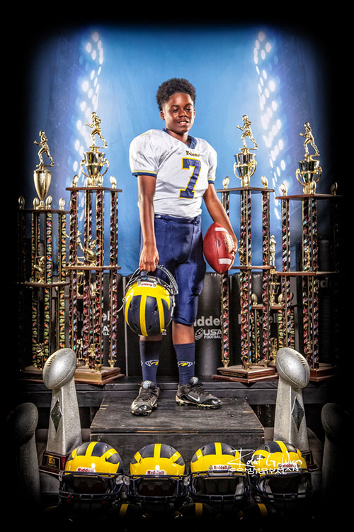 Class of 2024 of Park Hill High School Rashi Harker former player for the Missouri Wolverines Youth Football Club in Kansas City Missouri