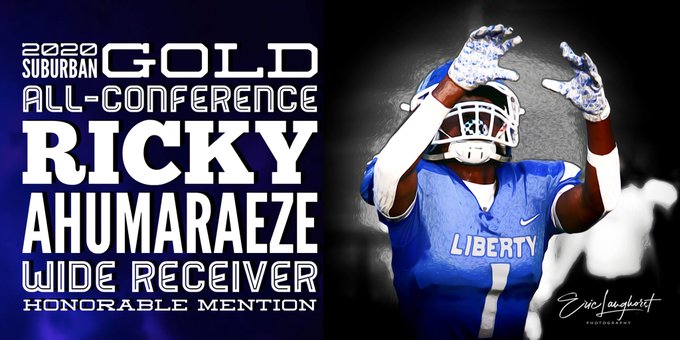 Class of 2023 of Liberty High School Ricky Ahumaraeze former player for the Missouri Wolverines Youth Football Club in Kansas City Missouri