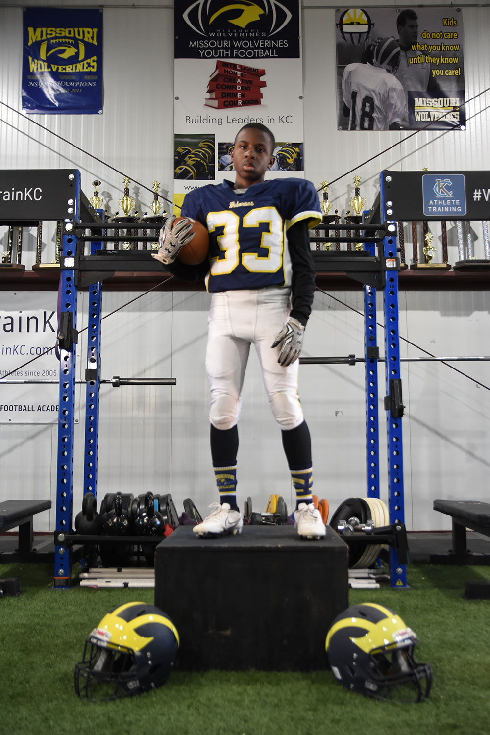 Class of 2027 of Staley High School Jaden Randle former player for the Missouri Wolverines Youth Football Club in Kansas City Missouri