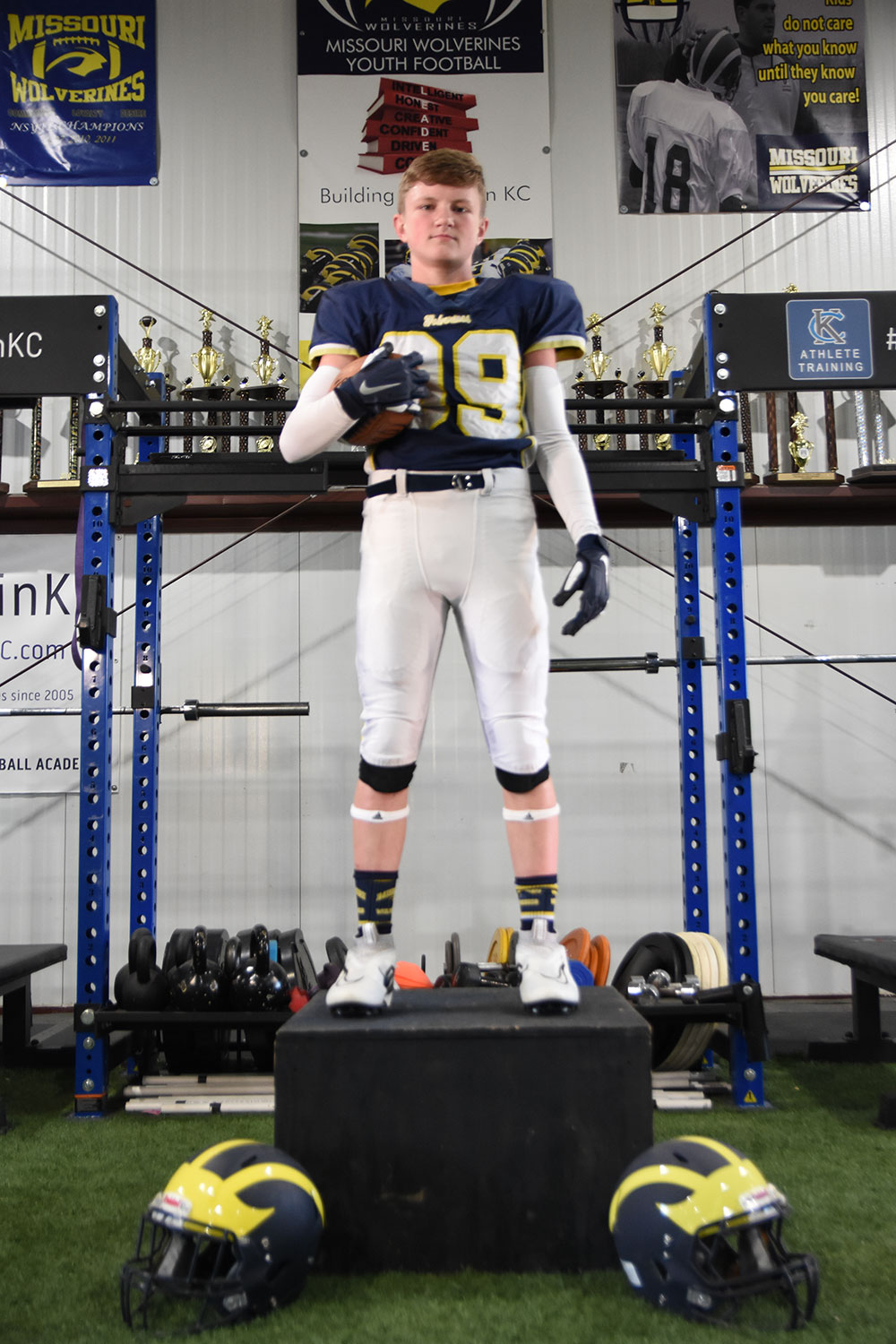 Class of 2027 of Blue Springs South High School Evan Maize former player for the Missouri Wolverines Youth Football Club in Kansas City Missouri