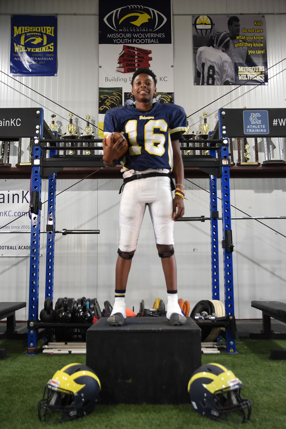 Class of 2027 of Grain Valley High School Jonathan Louis former player for the Missouri Wolverines Youth Football Club in Kansas City Missouri