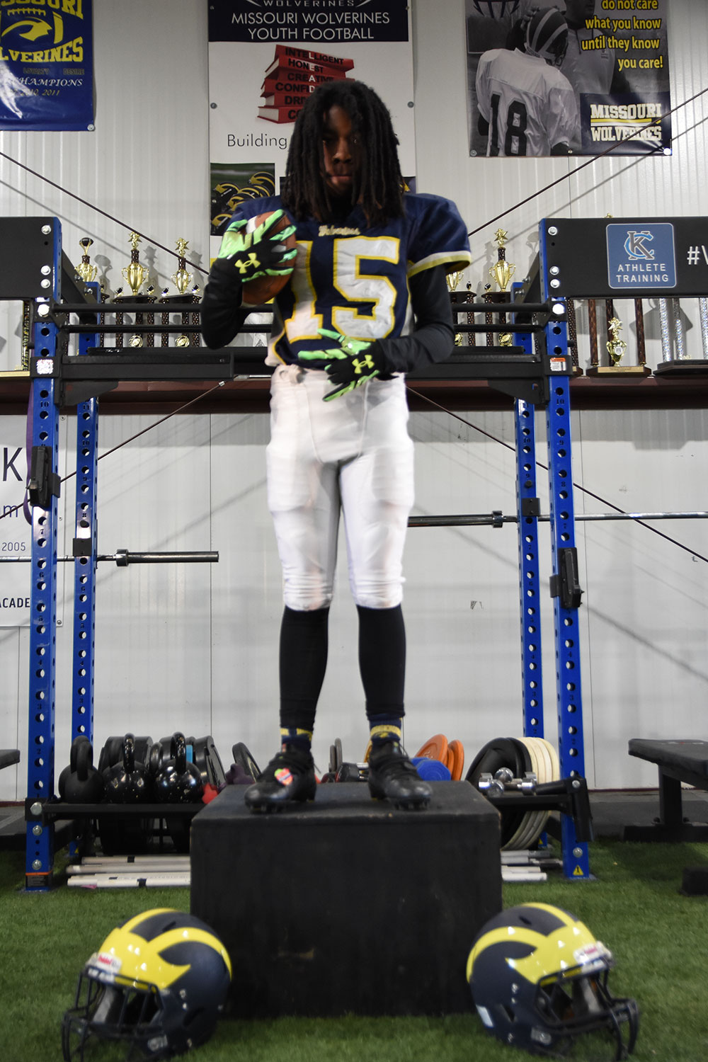 Class of 2027 of Grain Valley High School Edward Fleming former player for the Missouri Wolverines Youth Football Club in Kansas City Missouri