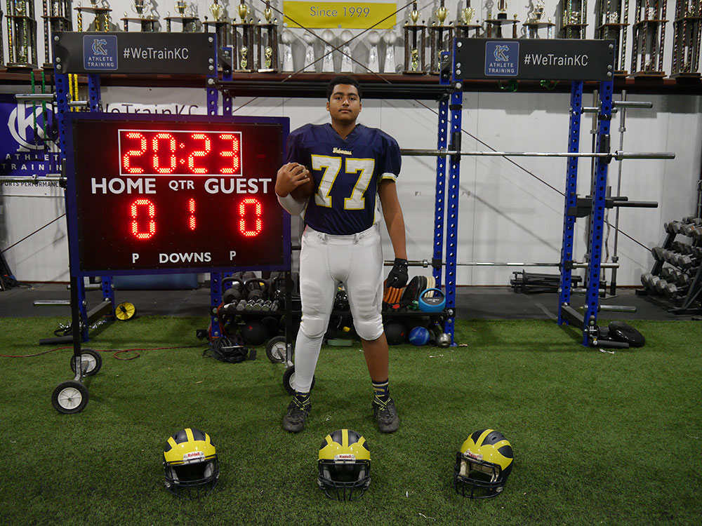 Class of 2028 of Pembroke Hill High School Kai Dahl former player for the Missouri Wolverines Youth Football Club in Kansas City Missouri