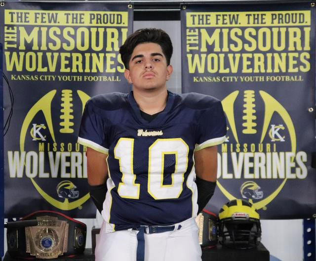 Class of 2029 of Platte County High School Brody Barrera former player for the Missouri Wolverines Youth Football Club in Kansas City Missouri