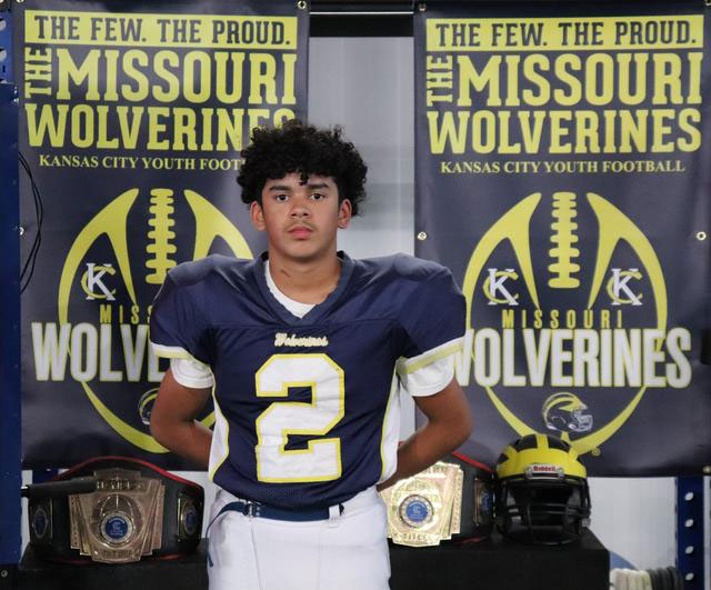 Class of 2029 of Oak Park High School Oscar Guevara former player for the Missouri Wolverines Youth Football Club in Kansas City Missouri