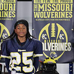 Class of 2029 of Ewing Marion Kauffman High School Landon Hawkins former player for the Missouri Wolverines Youth Football in Kansas City Missouri