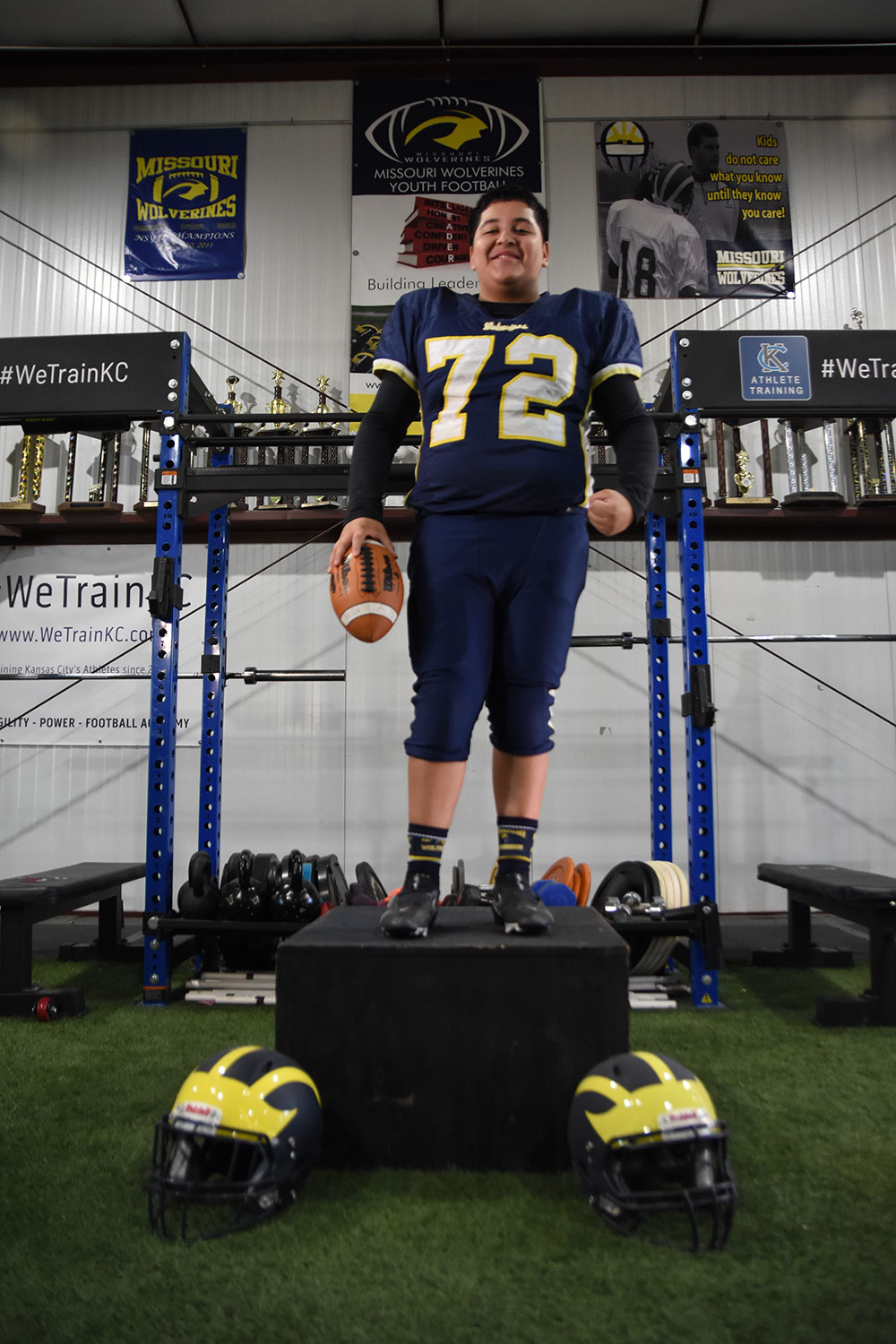 Class of 2029 of Rockhurst High School Xavier Labrado former player for the Missouri Wolverines Youth Football Club in Kansas City Missouri