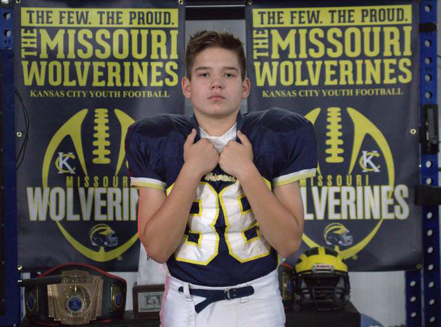 Class of 2029 of Blue Springs High School William Minnard former player for the Missouri Wolverines Youth Football Club in Kansas City Missouri
