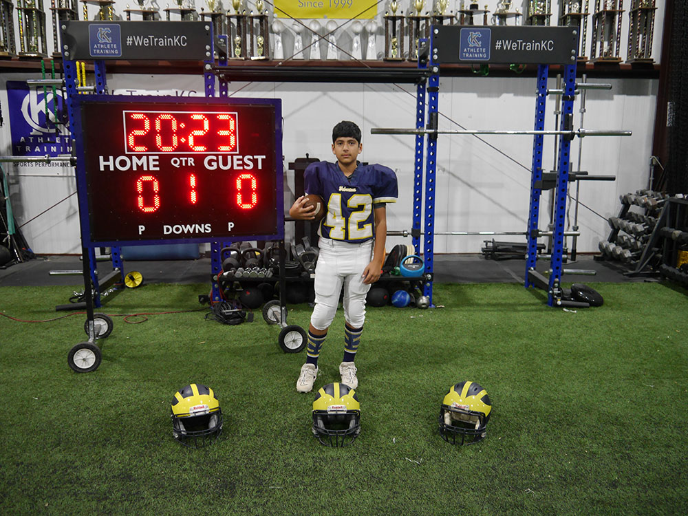 Class of 2029 of Park Hill High School Atlas Rahim former player for the Missouri Wolverines Youth Football Club in Kansas City Missouri