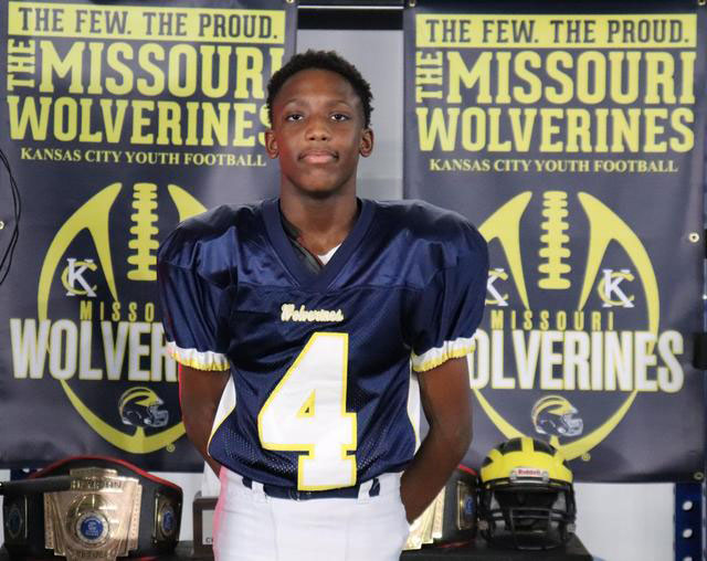 Class of 2029 of Raytown South High School Dylan Sipes former player for the Missouri Wolverines Youth Football Club in Kansas City Missouri