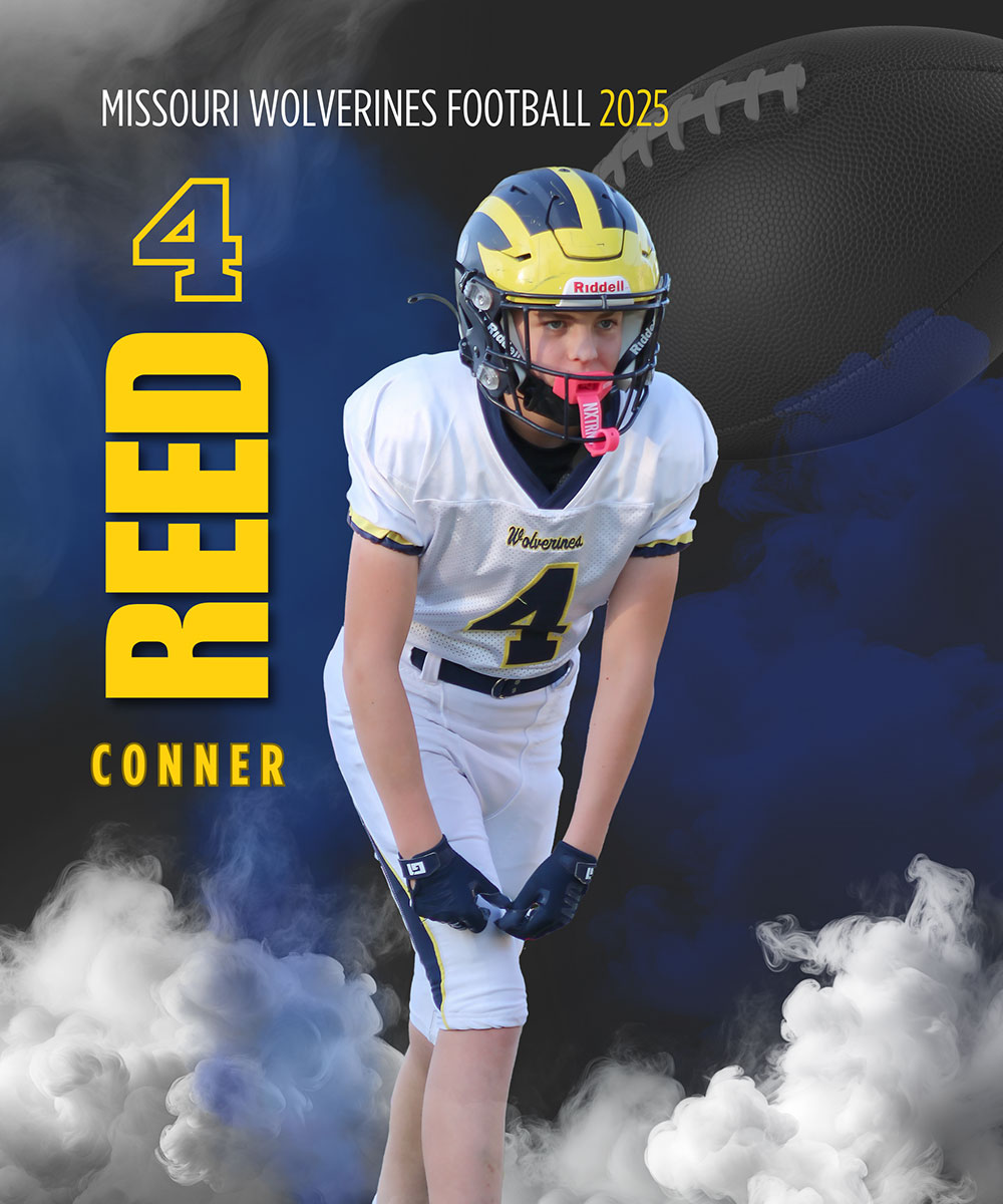 Class of 2030 of Park Hill High School Connor Reed former player for the Missouri Wolverines Youth Football Club in Kansas City Missouri