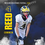 Class of 2030 of Park Hill High School Connor Reed former player for the Missouri Wolverines Youth Football in Kansas City Missouri