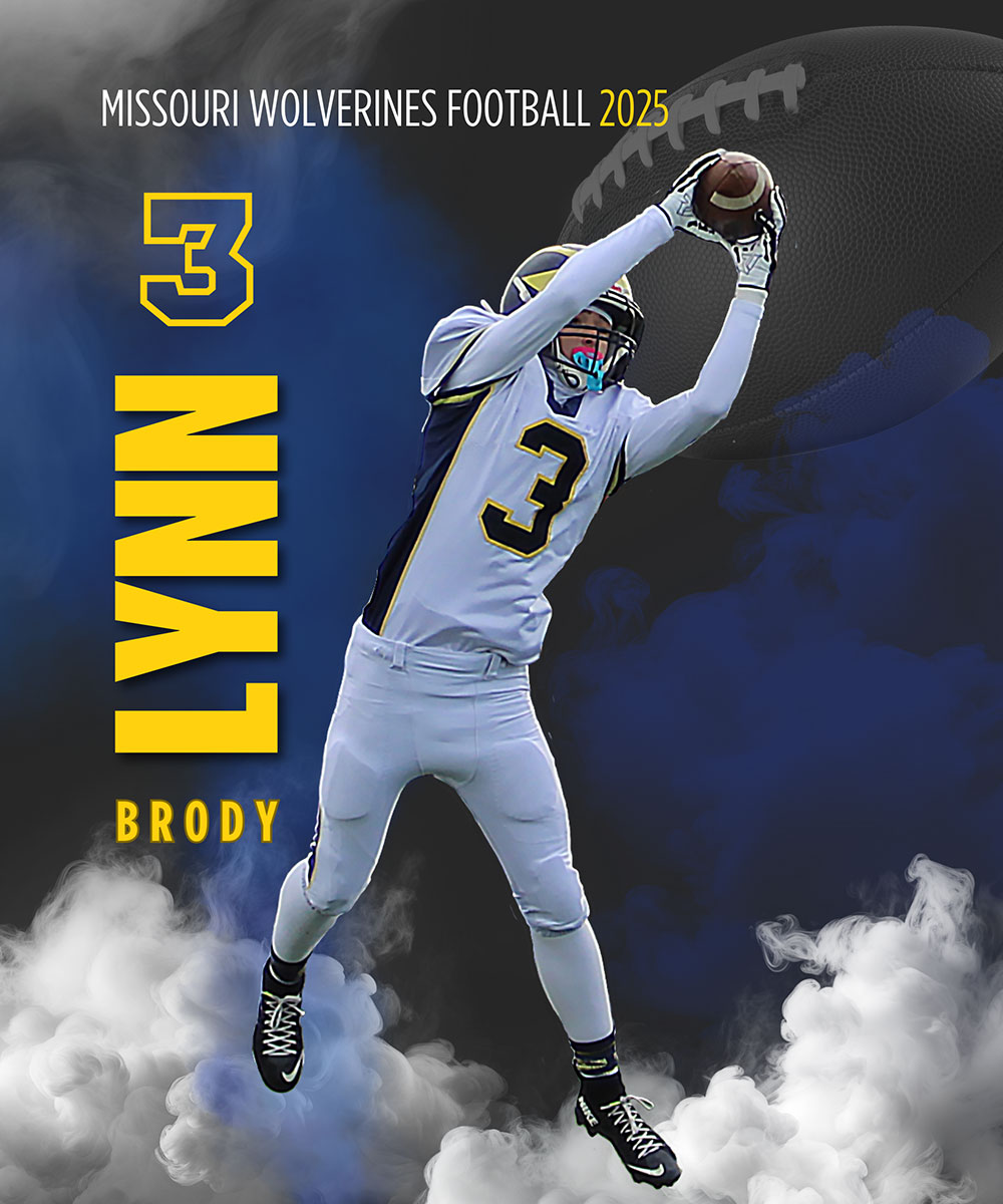 Class of 2030 of Bishop Miege Brody Lynn former player for the Missouri Wolverines Youth Football Club in Kansas City Missouri