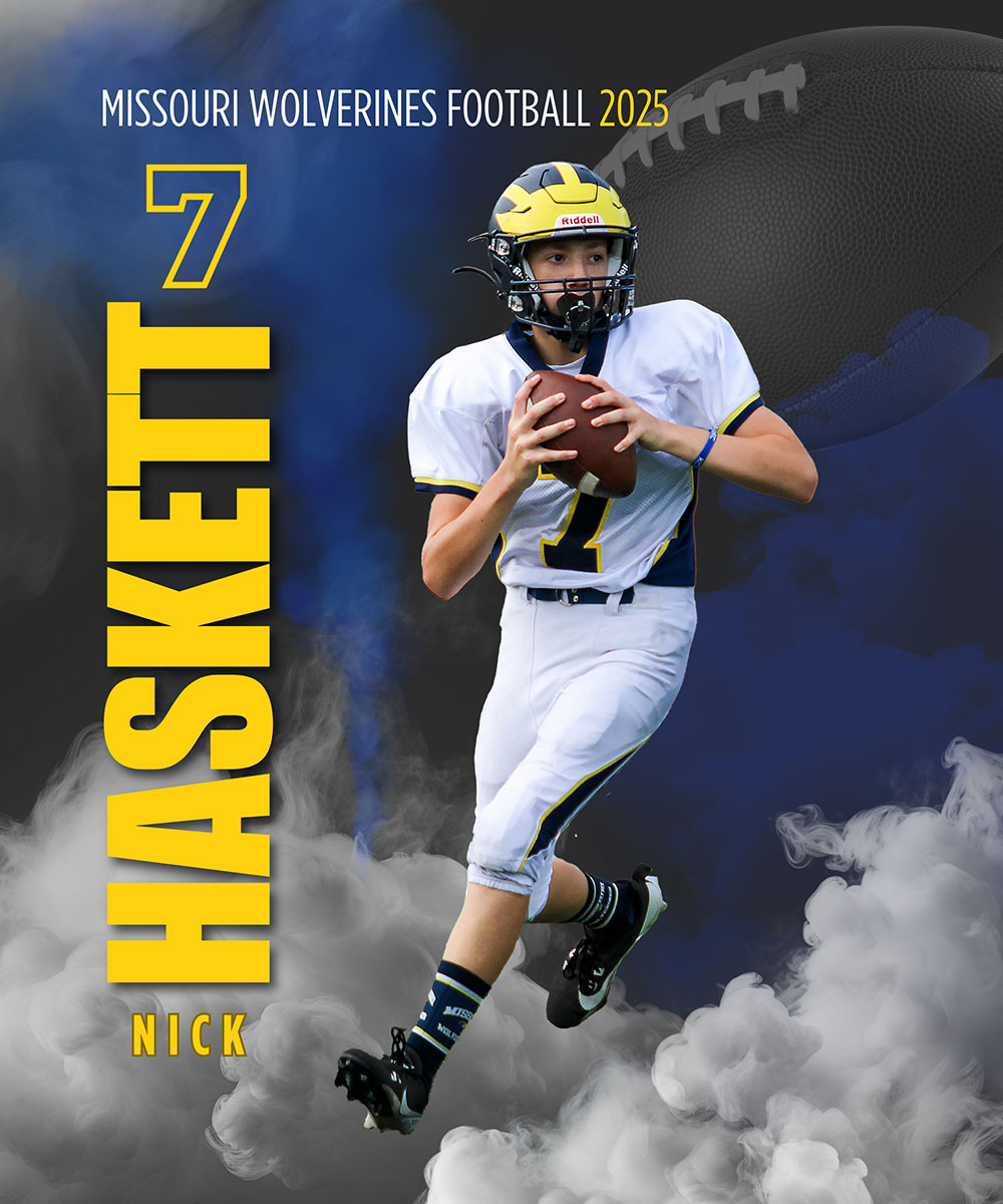 Class of 2030 of Liberty High School Nick Haskett former player for the Missouri Wolverines Youth Football Club in Kansas City Missouri