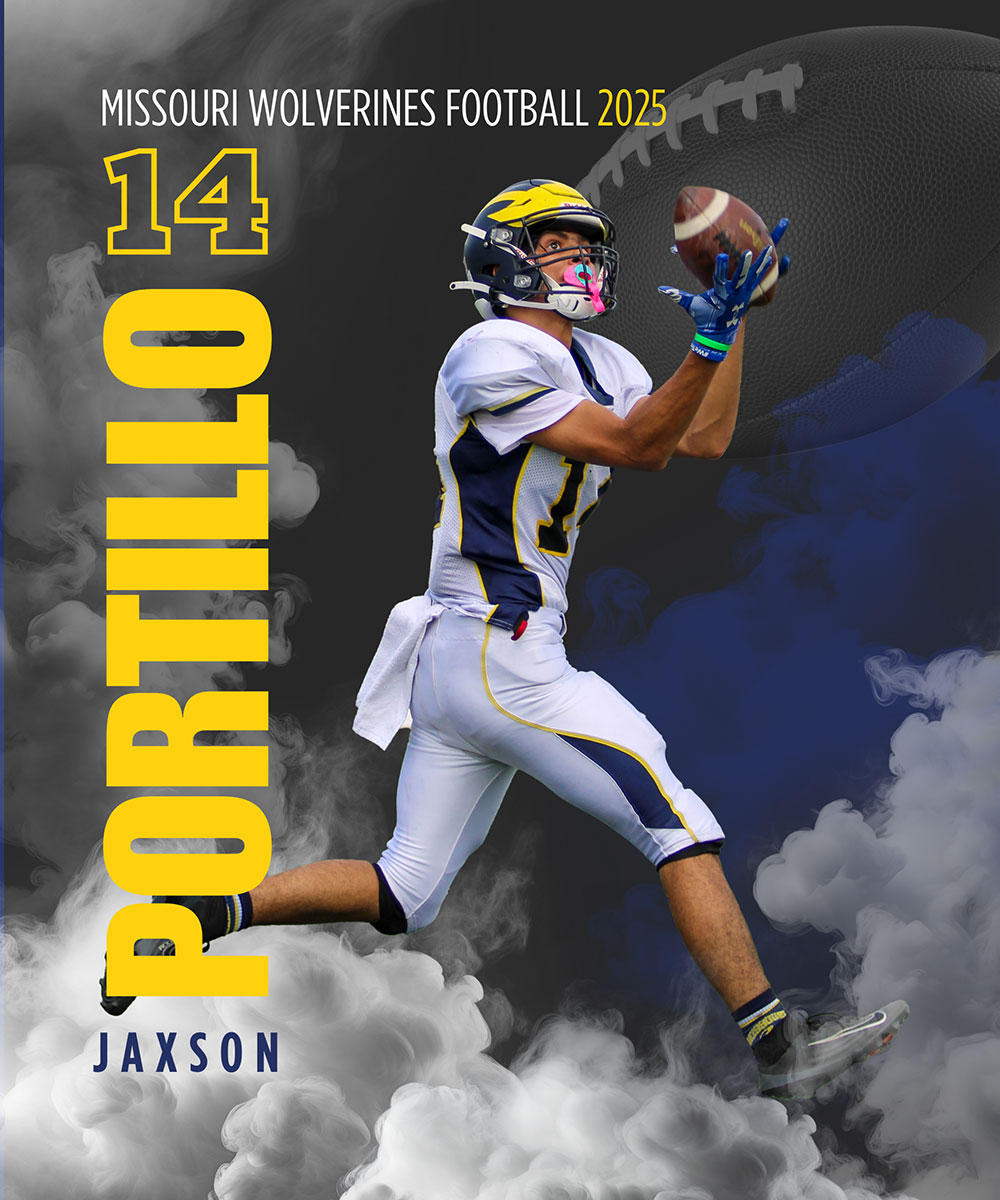 Class of 2030 of Rockhurst High School Jaxson Portillo former player for the Missouri Wolverines Youth Football Club in Kansas City Missouri