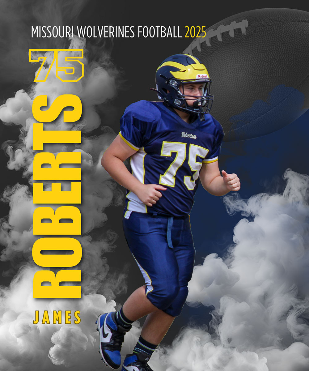 Class of 2030 of William Chrisman High School James Roberts former player for the Missouri Wolverines Youth Football Club in Kansas City Missouri