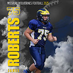 Class of 2030 of William Chrisman High School James Roberts former player for the Missouri Wolverines Youth Football in Kansas City Missouri