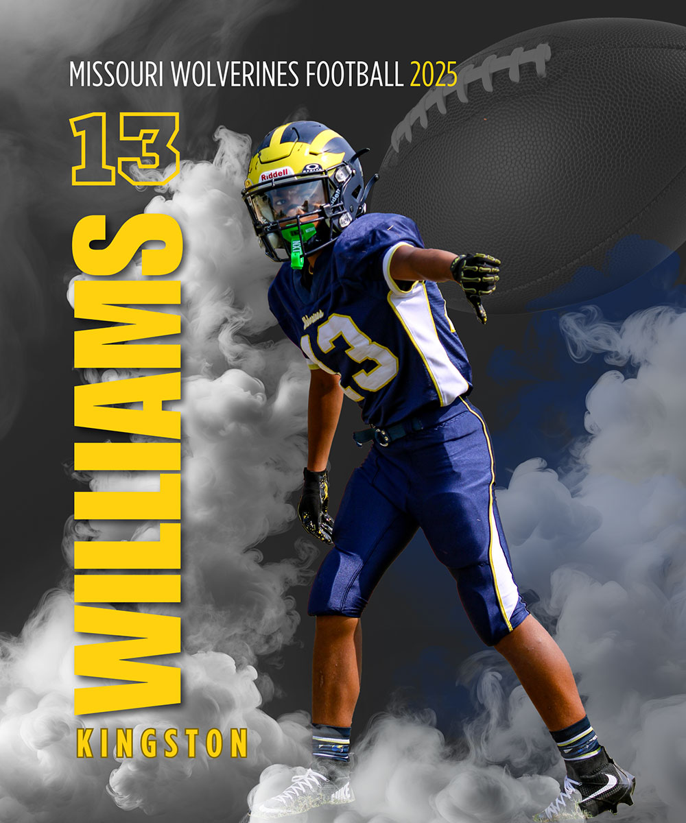 Class of 2030 of Staley High School Kingston Williams former player for the Missouri Wolverines Youth Football Club in Kansas City Missouri