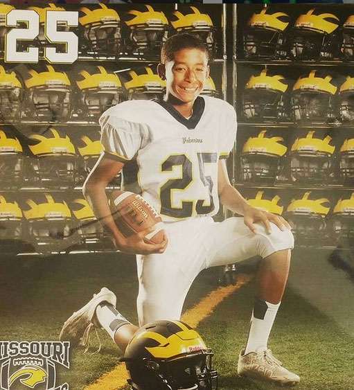 Class of 2022 of All-Time Football Team Mekhi Miller former player for the Missouri Wolverines Youth Football Club in Kansas City Missouri