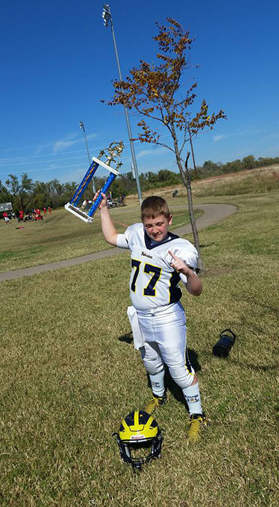 Class of 2024 of Liberty North High School Dominic MacNeil former player for the Missouri Wolverines Youth Football Club in Kansas City Missouri
