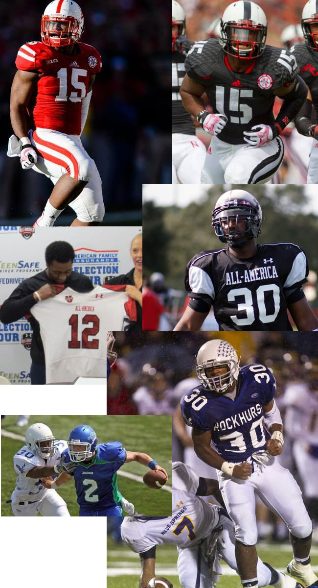 Class of 2012 of University of Nebraska Michael Rose former player for the Missouri Wolverines Youth Football Club in Kansas City Missouri