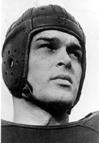 Forrest Evashevski in old style helmet