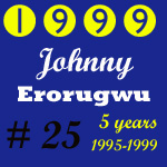 1999 Missouri Wolverines Award Winner #25 Johnny Erorugwu - 5 Year Alumni for the Missouri Wolverines Youth Football Club in Kansas City Missouri