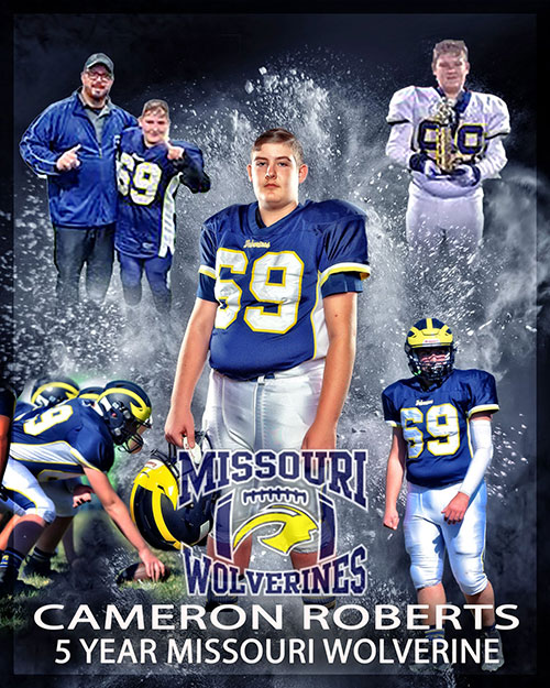  Roberts Missouri Wolverines Loyalty Award Winner for participating 5 with the Missouri Wolverines Youth Football Club in Kansas City Missouri