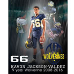 2016 Missouri Wolverines Award Winner #66 Kavon Jackson-Valdez - 9 Year Alumni for the Missouri Wolverines Youth Football Club in Kansas City Missouri