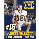 2015 Missouri Wolverines Award Winner #16 Parker Barnett - 7 Year Alumni for the Missouri Wolverines Youth Football Club in Kansas City Missouri