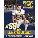 2015 Missouri Wolverines Award Winner #55 Juanito Muniz - 8 Year Alumni for the Missouri Wolverines Youth Football Club in Kansas City Missouri
