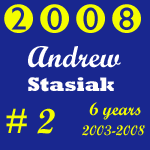 2008 Missouri Wolverines Award Winner #2 Andrew Stasiak - 6 Year Alumni for the Missouri Wolverines Youth Football Club in Kansas City Missouri