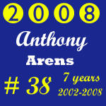 2008 Missouri Wolverines Award Winner #38 Anthony Arens - 7 Year Alumni for the Missouri Wolverines Youth Football Club in Kansas City Missouri