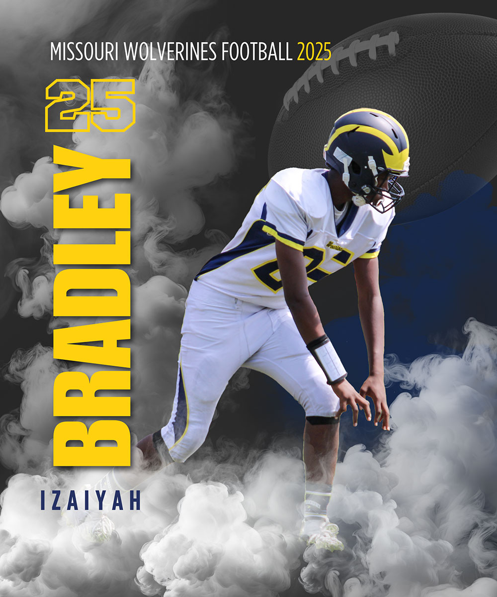  Bradley Missouri Wolverines Loyalty Award Winner for participating 5 with the Missouri Wolverines Youth Football Club in Kansas City Missouri