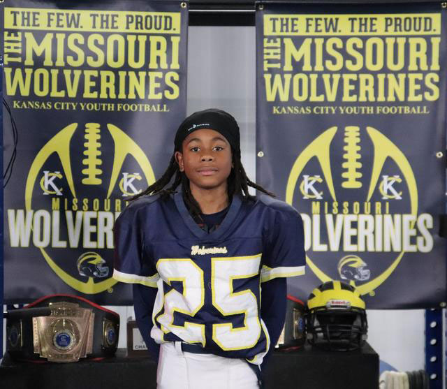  Hawkins Missouri Wolverines Loyalty Award Winner for participating 7 with the Missouri Wolverines Youth Football Club in Kansas City Missouri