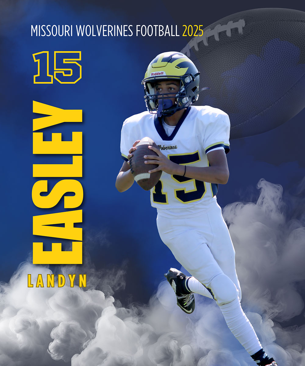  Easley Missouri Wolverines Loyalty Award Winner for participating 5 with the Missouri Wolverines Youth Football Club in Kansas City Missouri