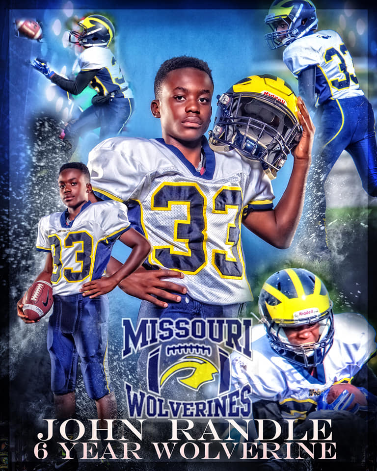  Randle Missouri Wolverines Loyalty Award Winner for participating 6 with the Missouri Wolverines Youth Football Club in Kansas City Missouri