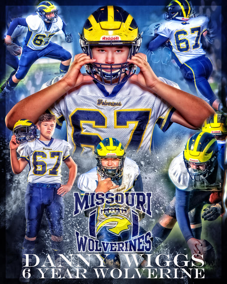 Wiggs Missouri Wolverines Loyalty Award Winner for participating 6 with the Missouri Wolverines Youth Football Club in Kansas City Missouri
