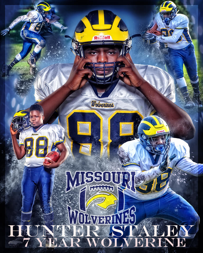 Staley Missouri Wolverines Loyalty Award Winner for participating 7 with the Missouri Wolverines Youth Football Club in Kansas City Missouri