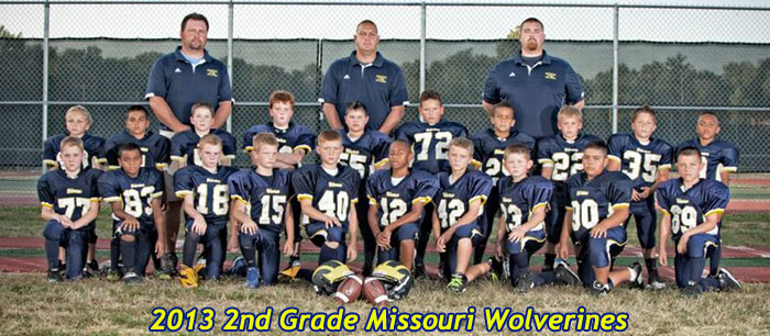 2013 Missouri Wolverines 2nd Grade Youth Tackle Football Team
