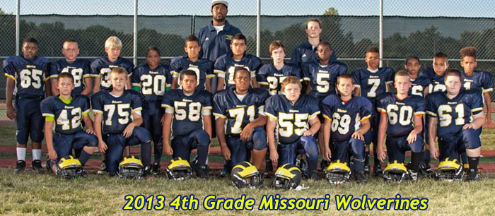 2013 Missouri Wolverines 4th Grade Youth Tackle Football Team
