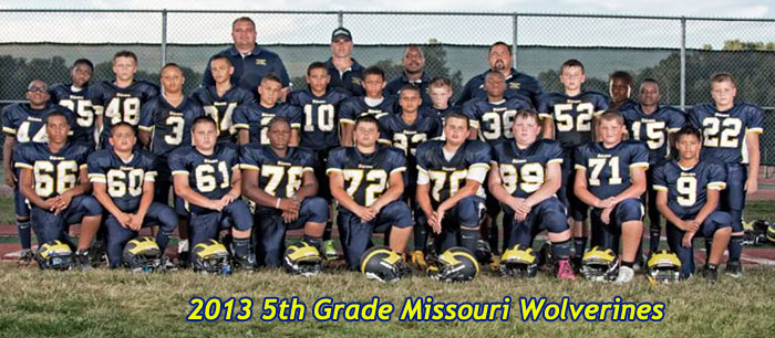 2013 Missouri Wolverines 5th Grade Youth Tackle Football Team