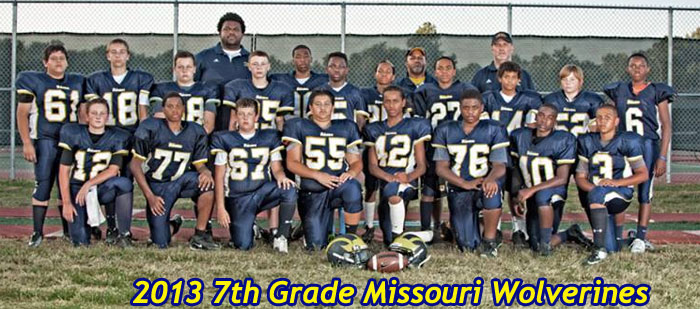 2013 Missouri Wolverines 7th Grade Youth Tackle Football Team
