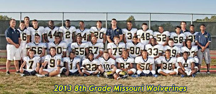 2013 Missouri Wolverines 8th Grade Youth Tackle Football Team